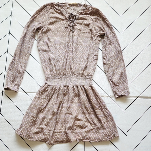 Love Stitch Patterned Long-Sleeve Mini Dress, Size S. - Picture 1 of 7